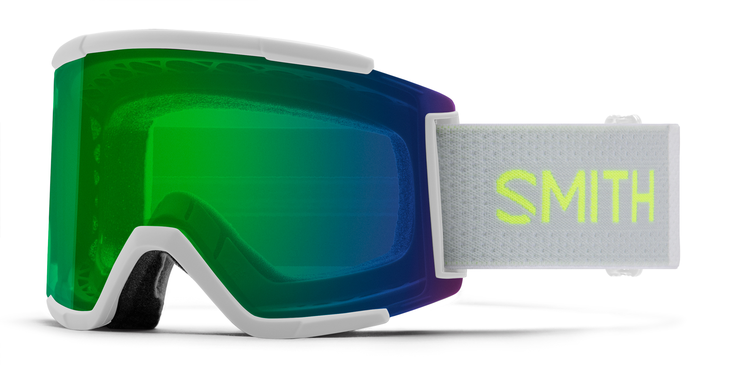 Smith Squad XL Snow Goggles Sport White Everyday Green Mirror Lens
